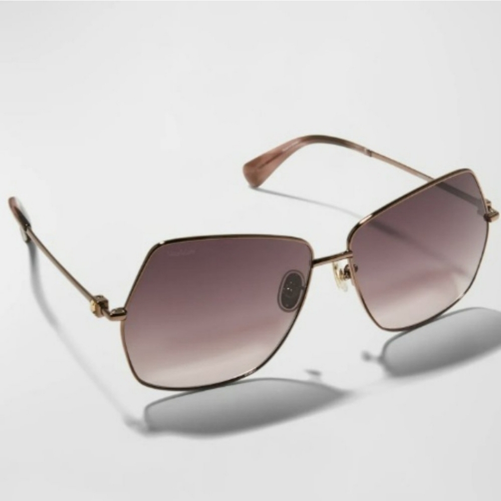 MaxMara Jewel Shiny Bronze Square Metal Sunglasses MM0035-H 38T - Picture 4 of 15